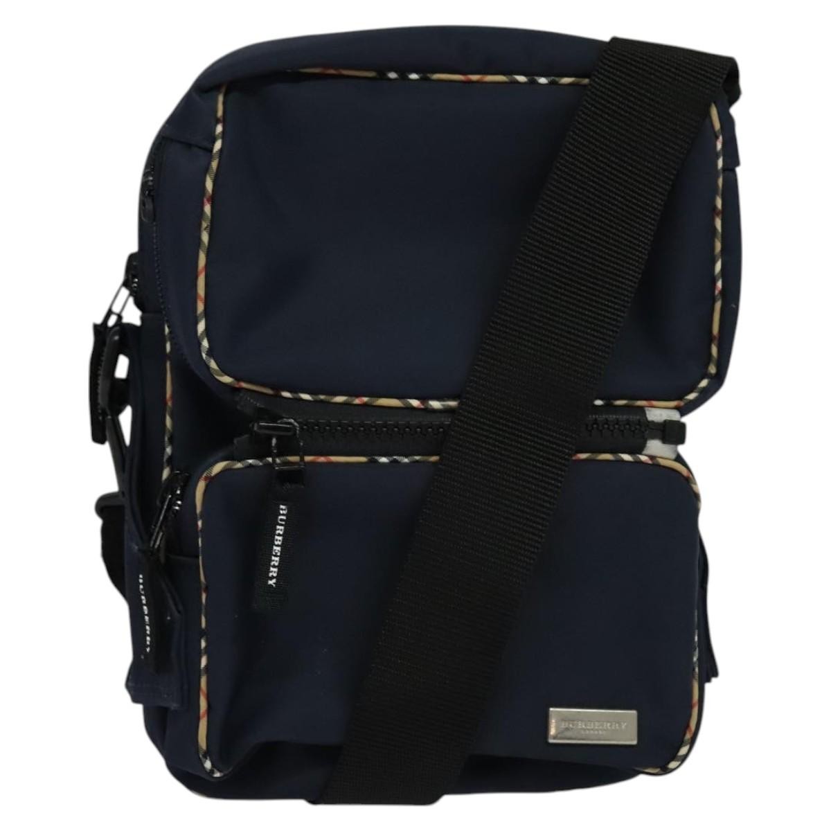 Burberry Vintage Shoulder Bag Nylon, NAVY, NYLON, Shoulder bag