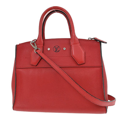 Louis Vuitton City Steamer Handbag Leather, Red, Leather, Tote Bag