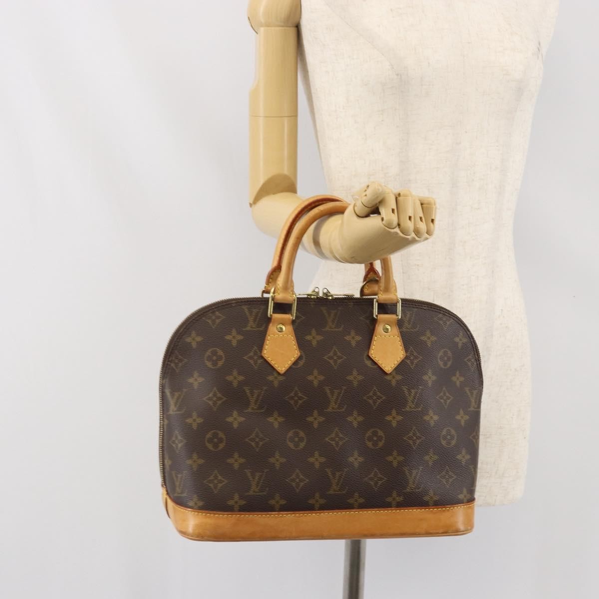 Louis Vuitton Alma Handbag Monogram Canvas, BROWN, CANVAS, Handbag