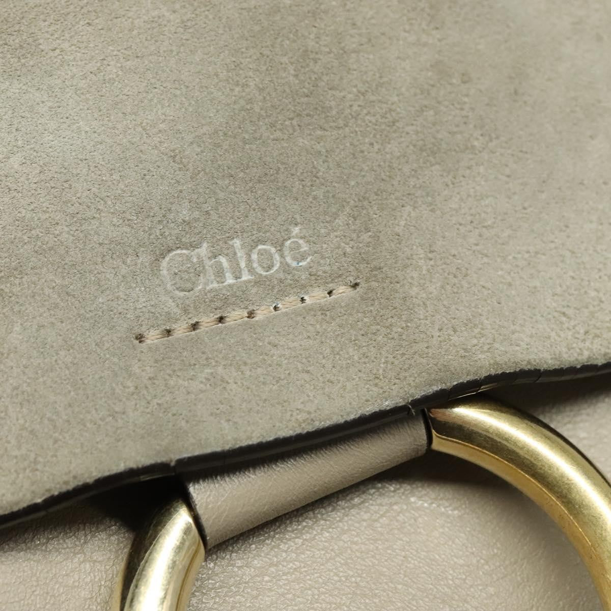 Chloe Faye Shoulder Bag Leather and Suede, Beige, Leather, Shoulder Bag