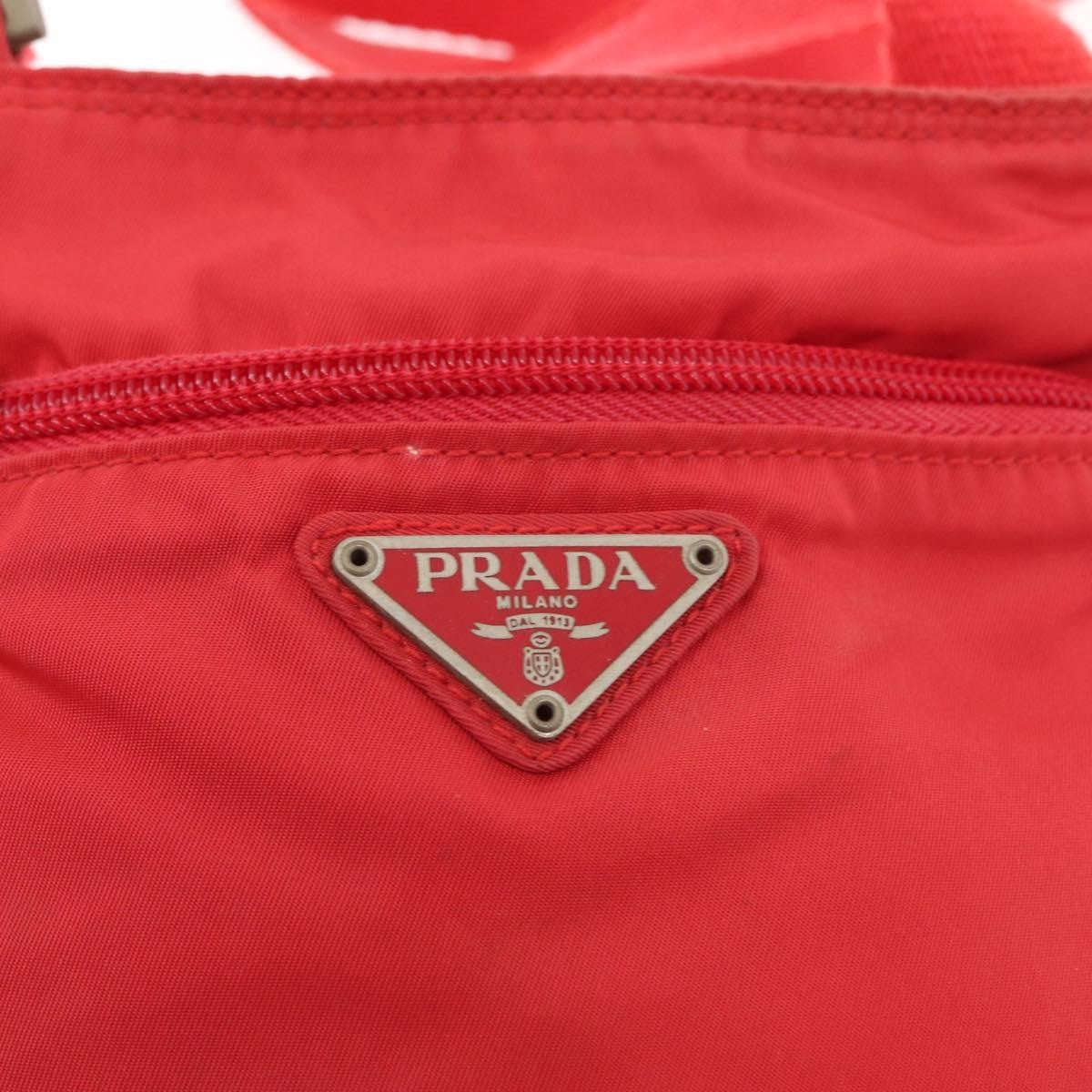 Prada Front Pocket Messenger Bag Tessuto, RED, NYLON, Shoulder bag