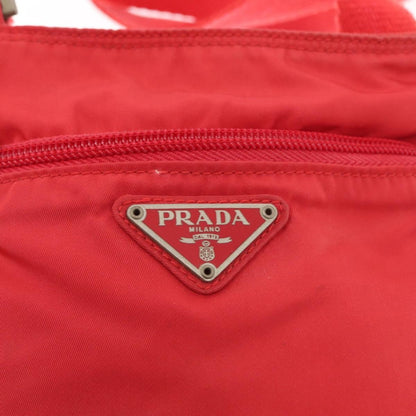 Prada Front Pocket Messenger Bag Tessuto, RED, NYLON, Shoulder bag
