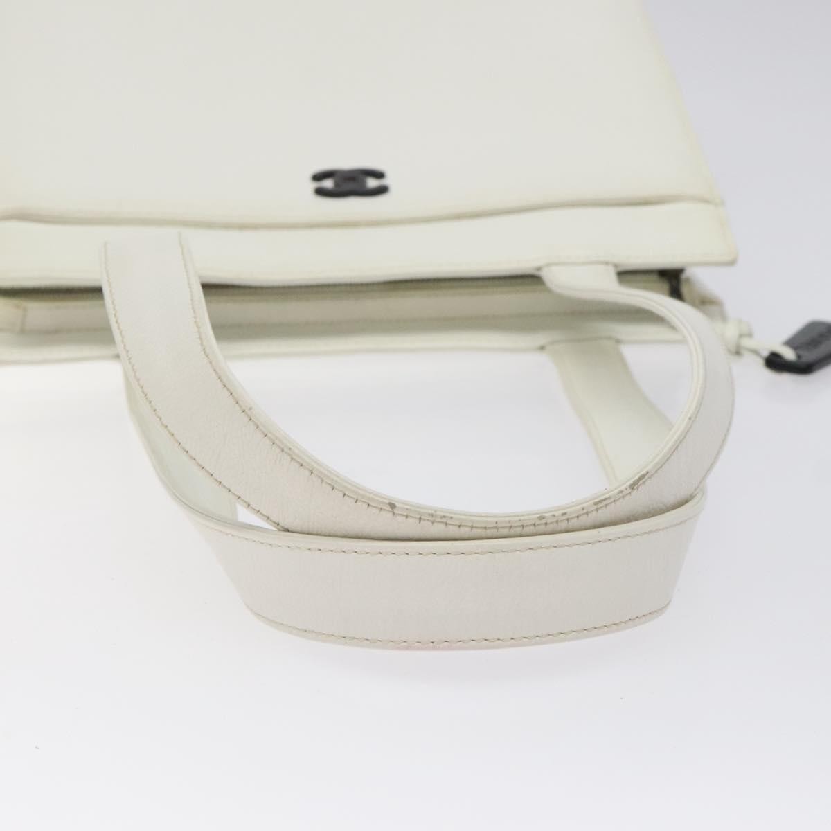 Chanel Vintage CC Lock Tote Caviar, WHITE, LEATHER, Shoulder bag
