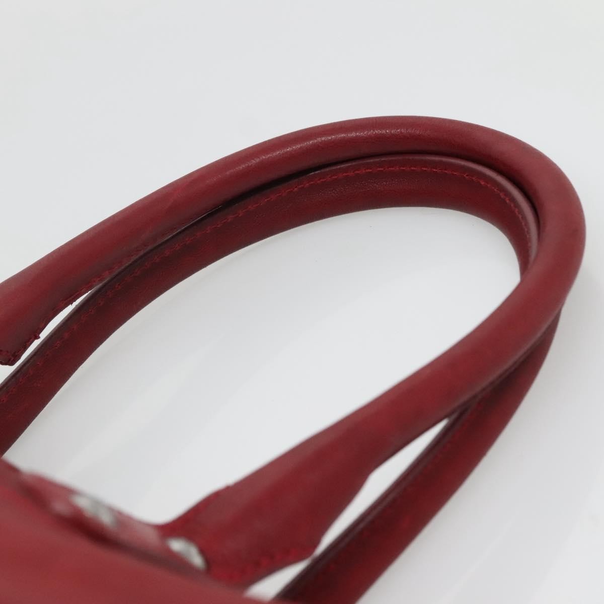 Chanel Vintage CC Turnlock Satchel Leather, RED, LEATHER, Travel bag