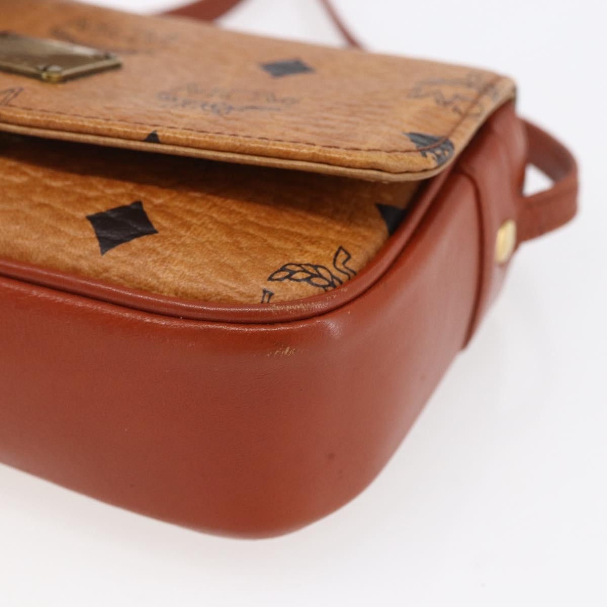 MCM Visetos Shoulder bag Canvas and Leather, BROWN, CANVAS, Shoulder bag