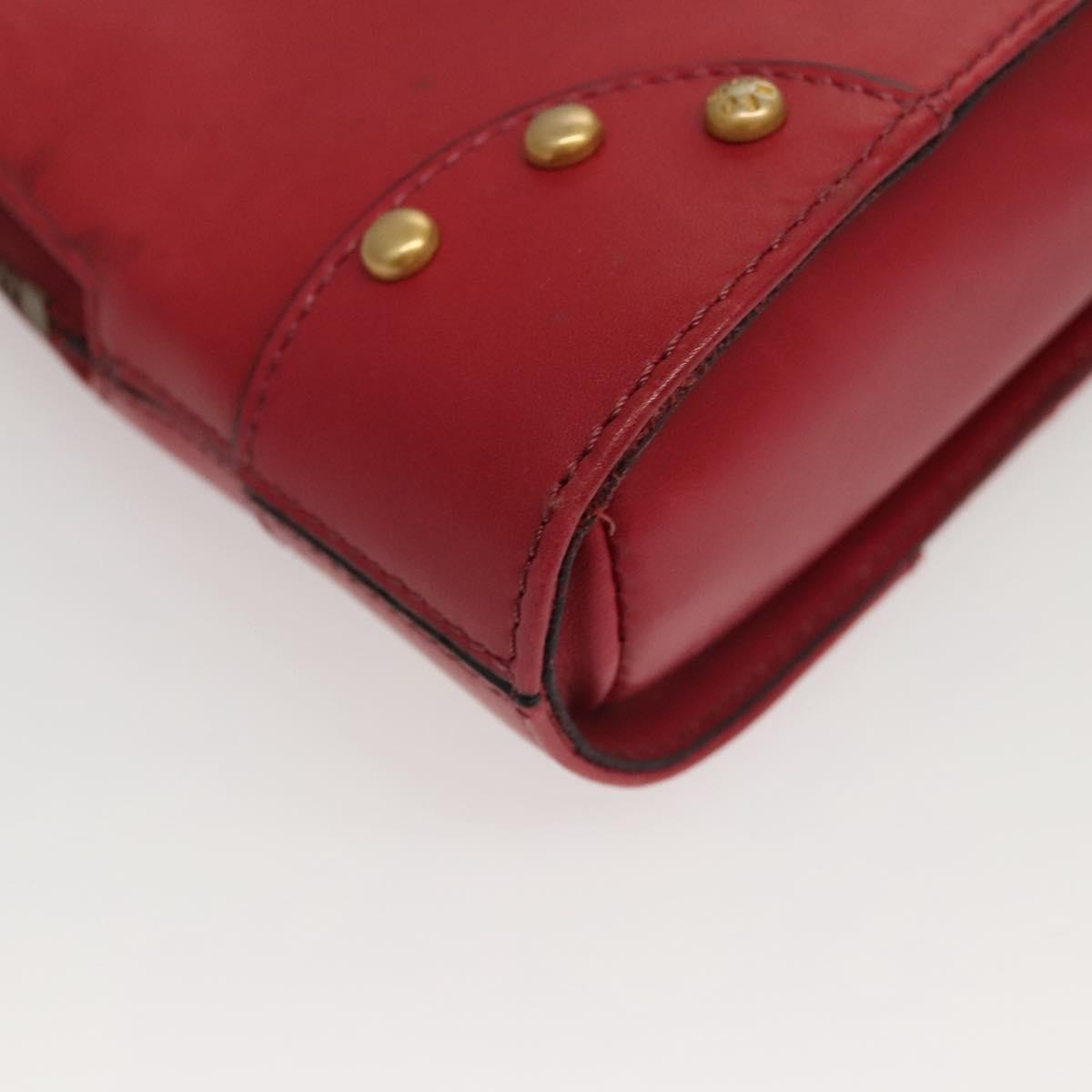 Celine Zip Around Chain Shoulder Bag Leather, RED, LEATHER, Shoulder bag