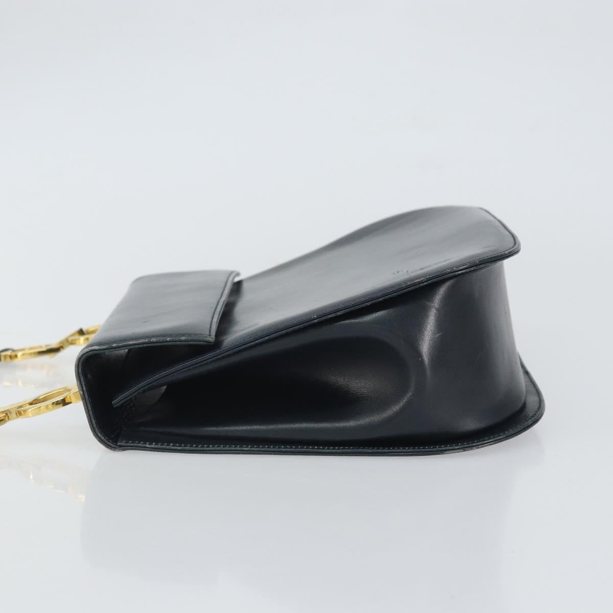 Salvatore Ferragamo Gancini Shoulder Bag Leather, NAVY, LEATHER, Shoulder bag