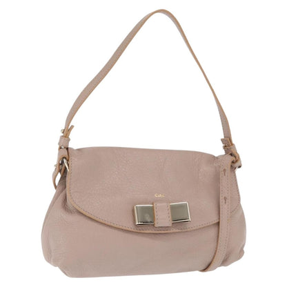 Chloe Lily Shoulder bag Leather, BEIGE, LEATHER, Handbag
