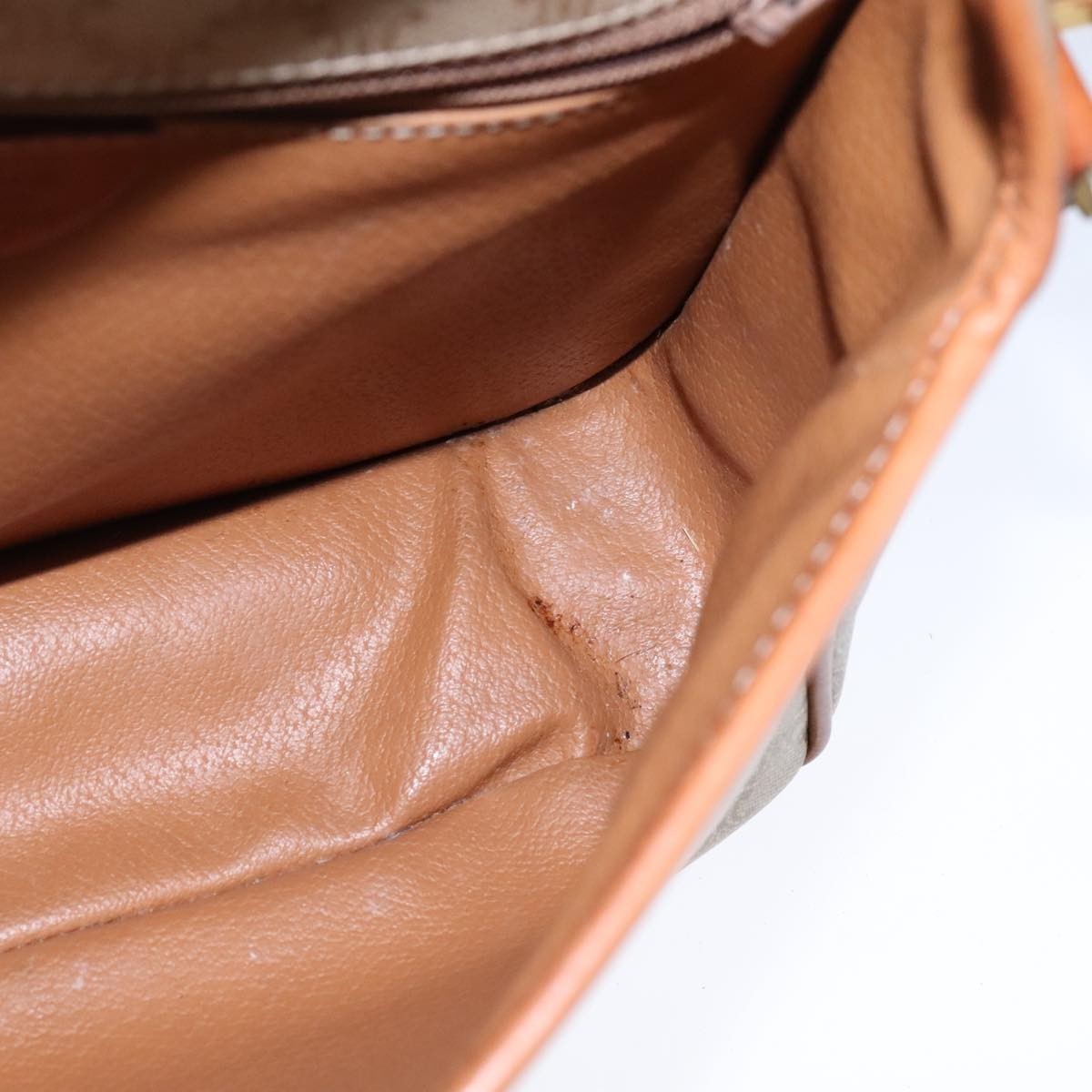 Celine Vintage Macadam Circle Logo Shoulder Bag Canvas and Leather, Beige, Canvas, Shoulder Bag