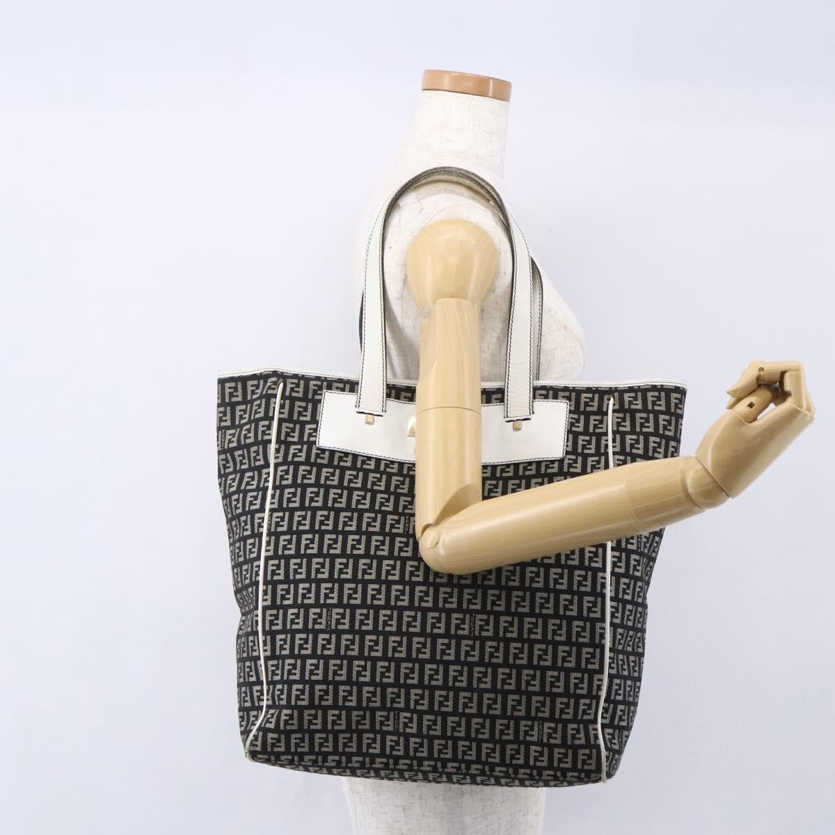 Fendi Zucca Tote bag Canvas, BLACK, CANVAS, Tote bag