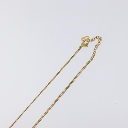 Christian Dior Vintage Logo Round Pendant Necklace Metal, GOLD, METAL, Necklace