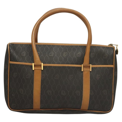 Christian Dior Vintage Honeycomb Handbag Canvas Leather, BLACK, CANVAS, Handbag