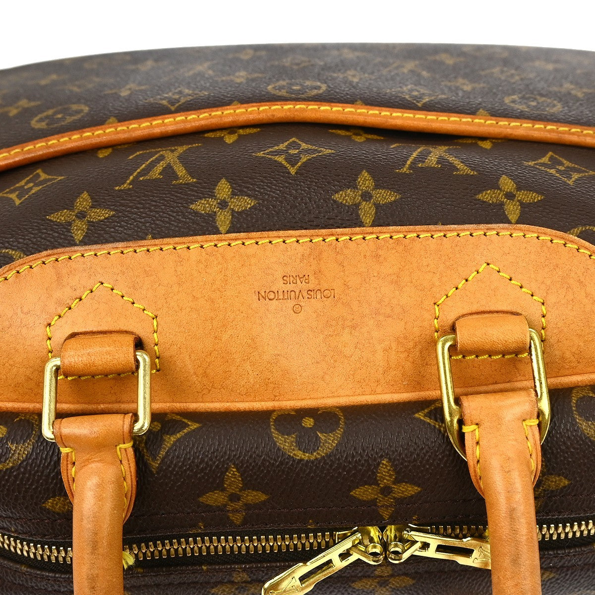 Louis Vuitton Deauville Handbag Monogram Canvas, Brown, Canvas, Handbag