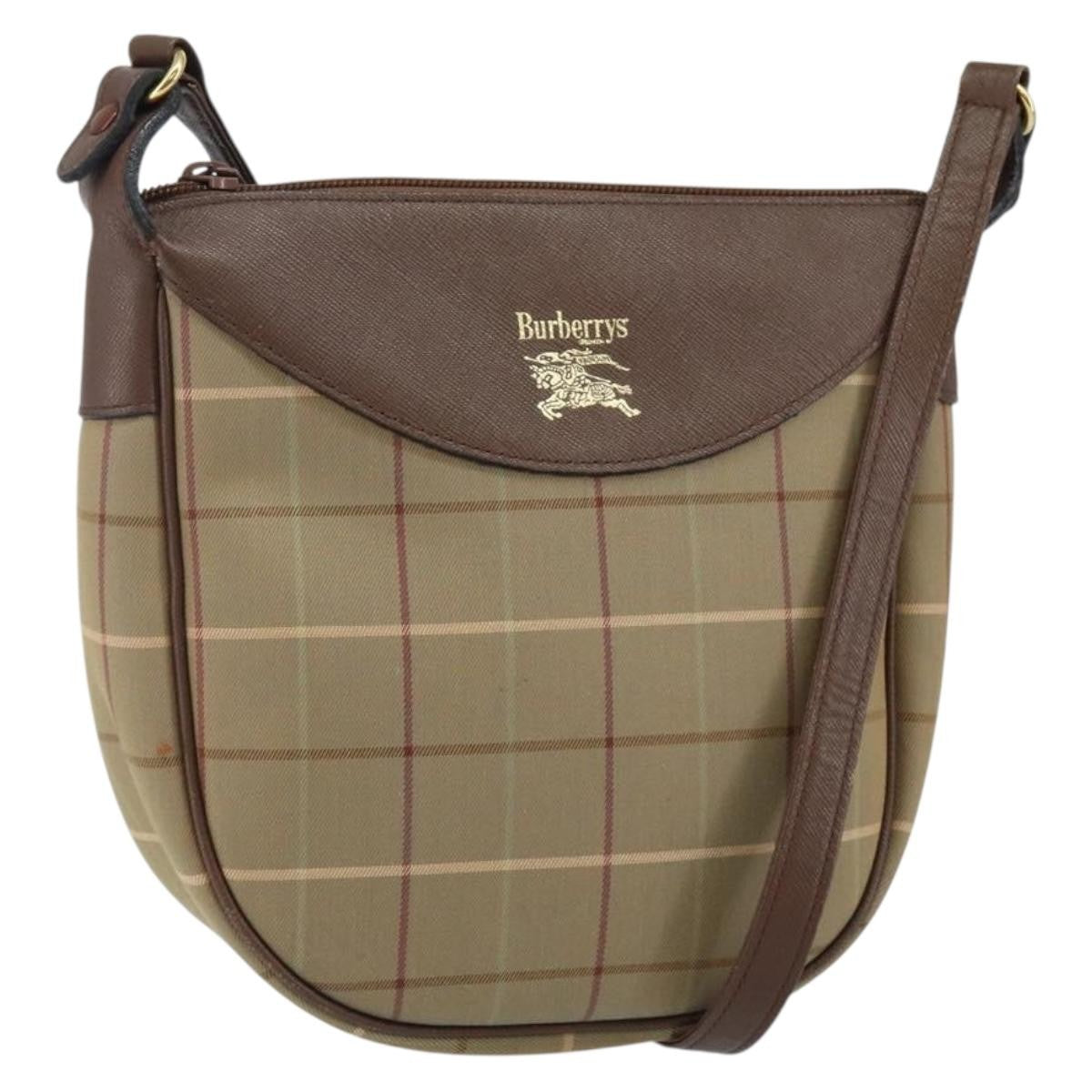 Burberry Nova Check Tote Nylon and Leather, BEIGE, CANVAS, Shoulder bag