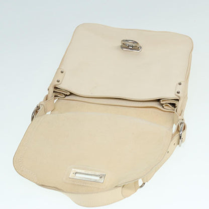 Salvatore Ferragamo Gancini Shoulder Bag Leather, WHITE, LEATHER, Shoulder bag