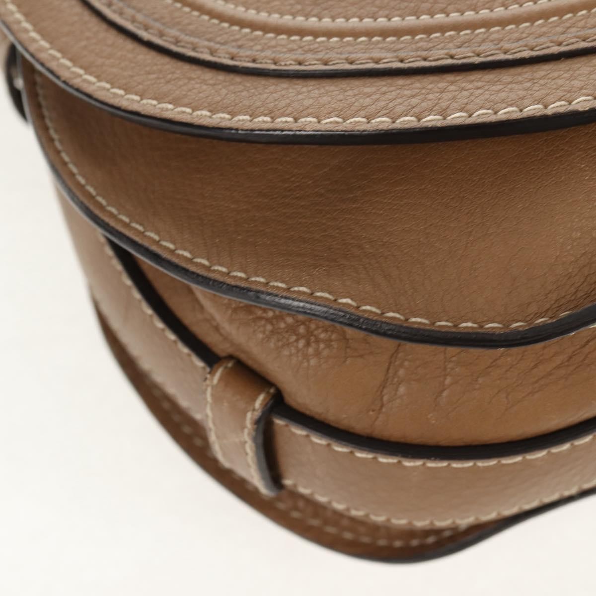Chloe Marcie Saddle Bag Leather, BEIGE, LEATHER, Shoulder bag
