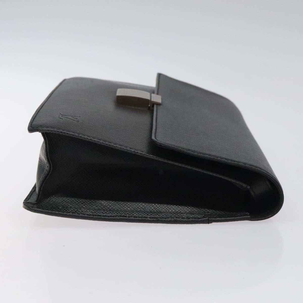 Louis Vuitton S Lock A4 Wristlet Pouch Macassar Monogram Canvas, BLACK, LEATHER, Clutche & pouche