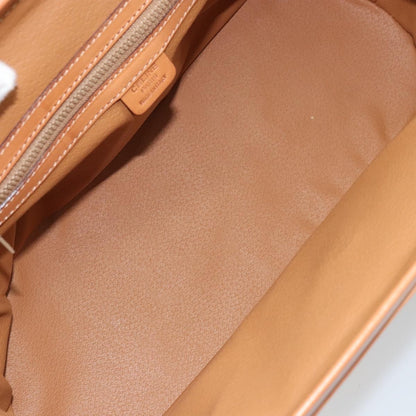 Celine Vintage Macadam Handbag Canvas and Leather, BEIGE, CANVAS, Handbag