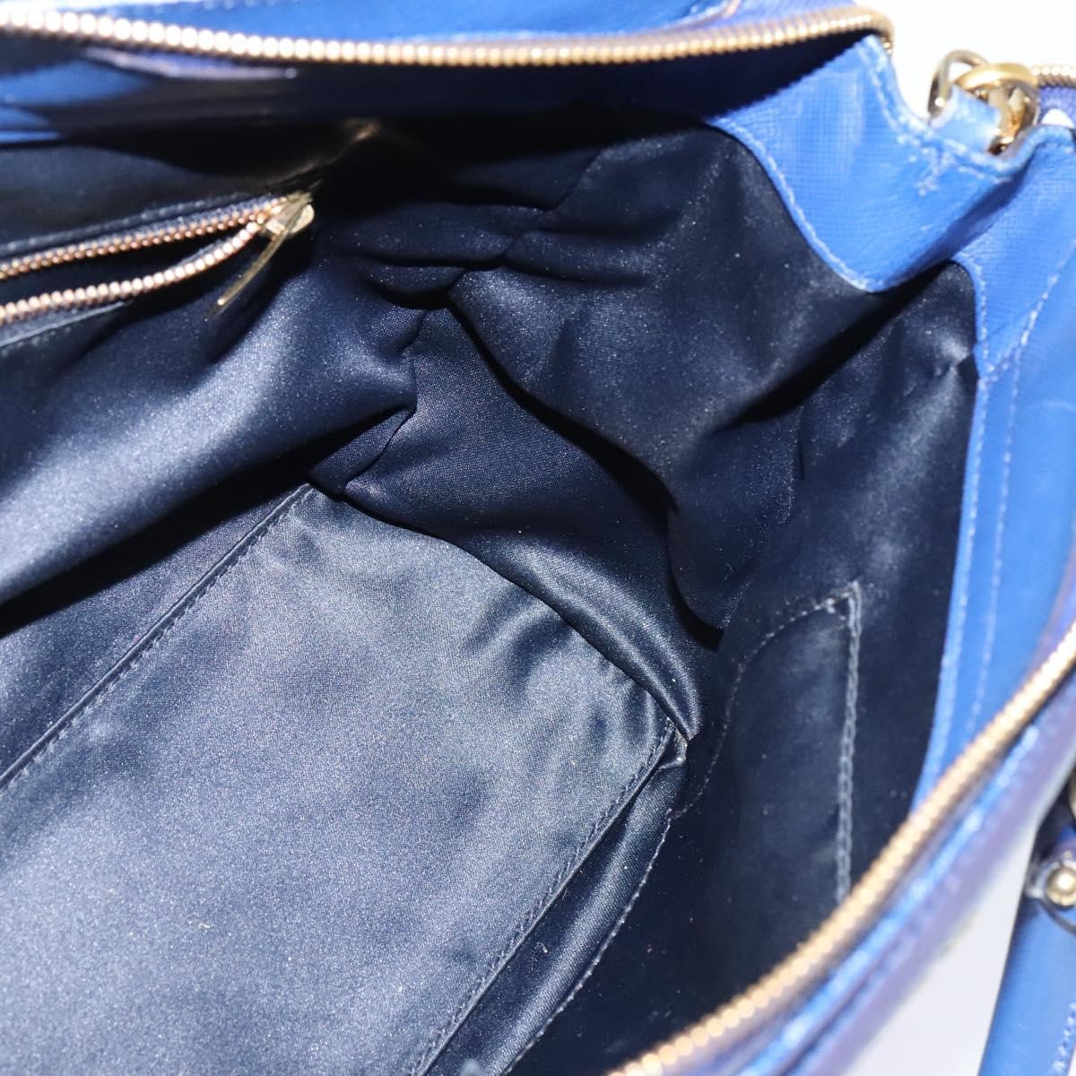 Salvatore Ferragamo Beky Tote Saffiano Leather, BLUE, LEATHER, Tote bag