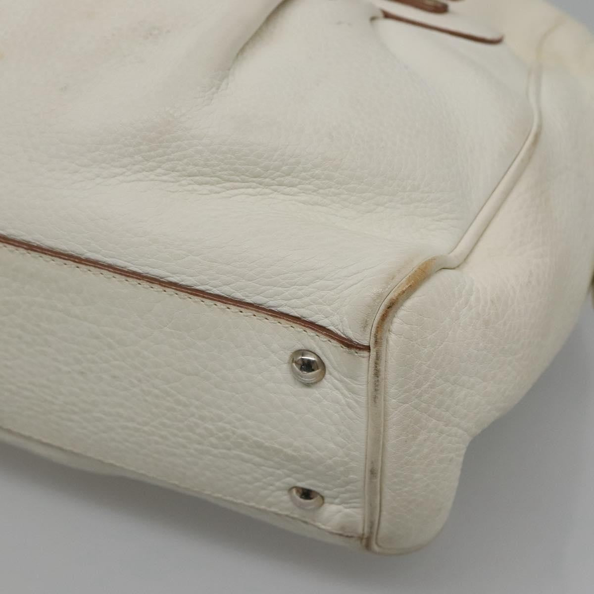 Salvatore Ferragamo Gancini Buckle Shoulder Bag Leather, White, Leather, Shoulder Bag