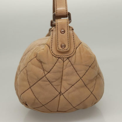 Chanel Vintage Wild Stitch Zip Shoulder Bag Quilted Lambskin, BROWN, LEATHER, Shoulder bag