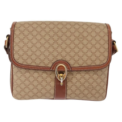 Celine Macadam Shoulder Bag PVC Leather, BEIGE, PVC, Shoulder bag