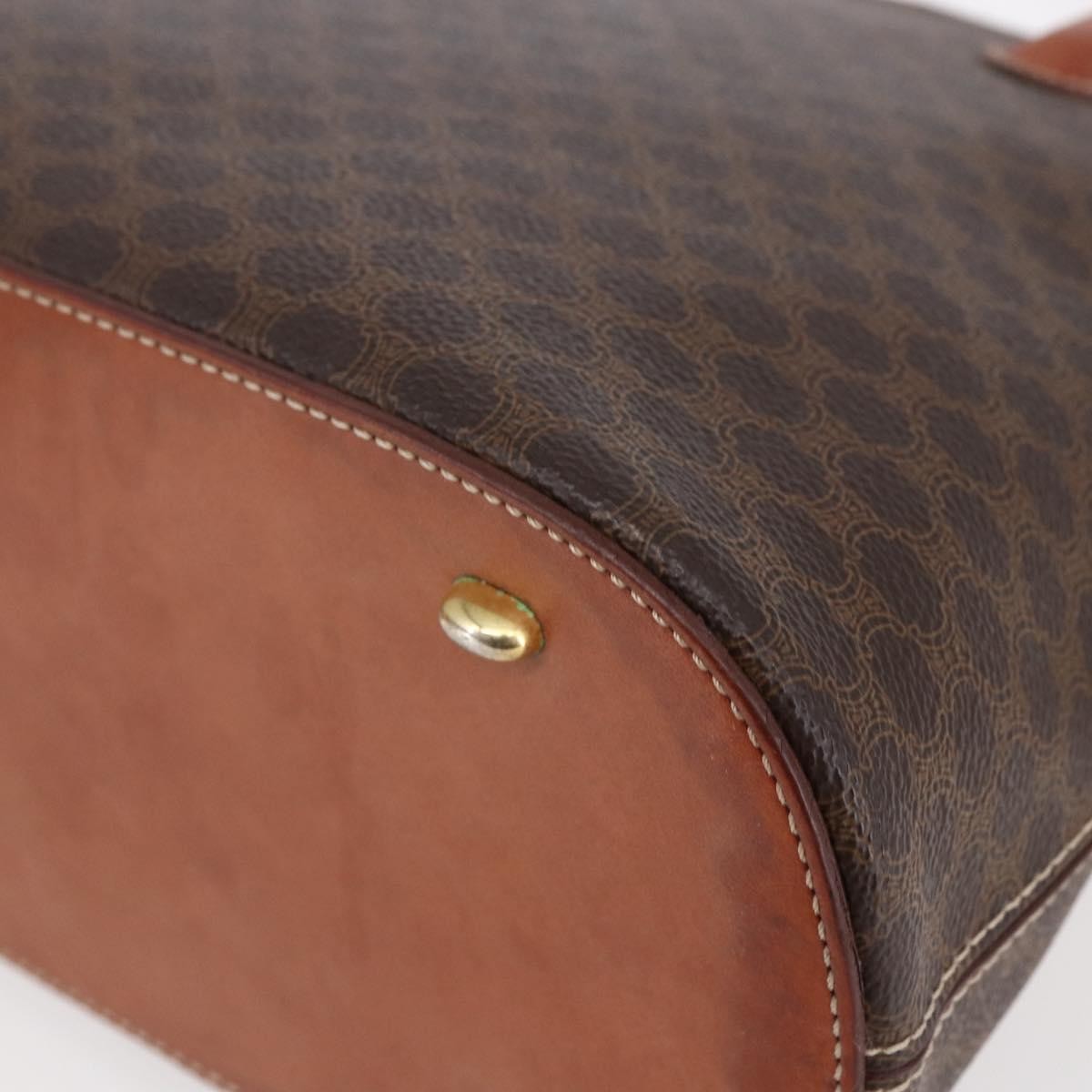 Celine Vintage Macadam Handbag Canvas, BROWN, CANVAS, Handbag