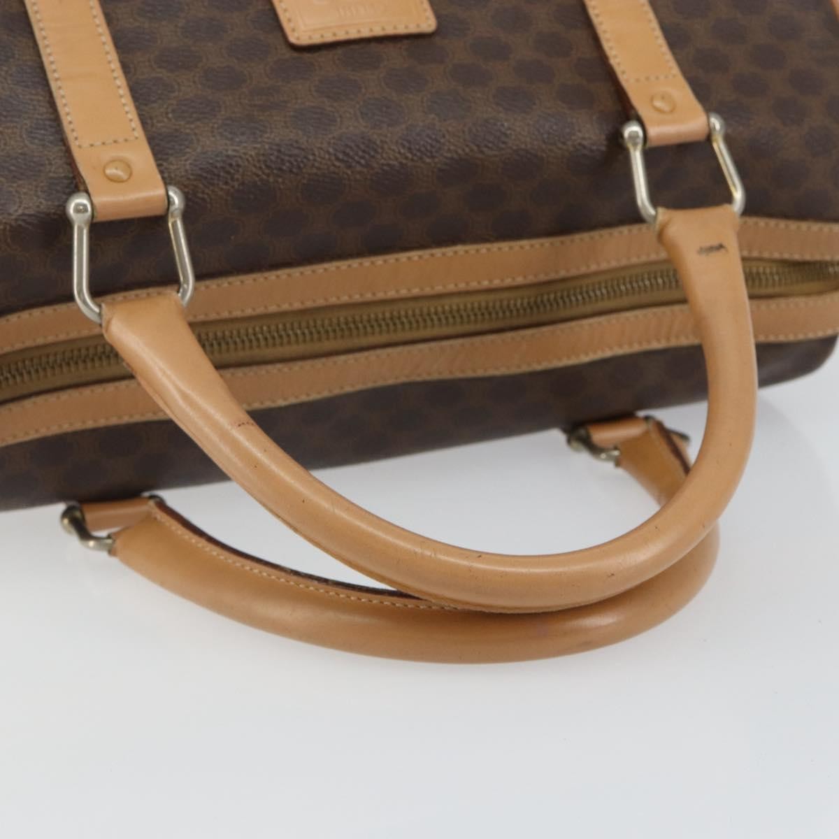 Celine Macadam Handbag Macadam with leather, BROWN, CANVAS, Handbag