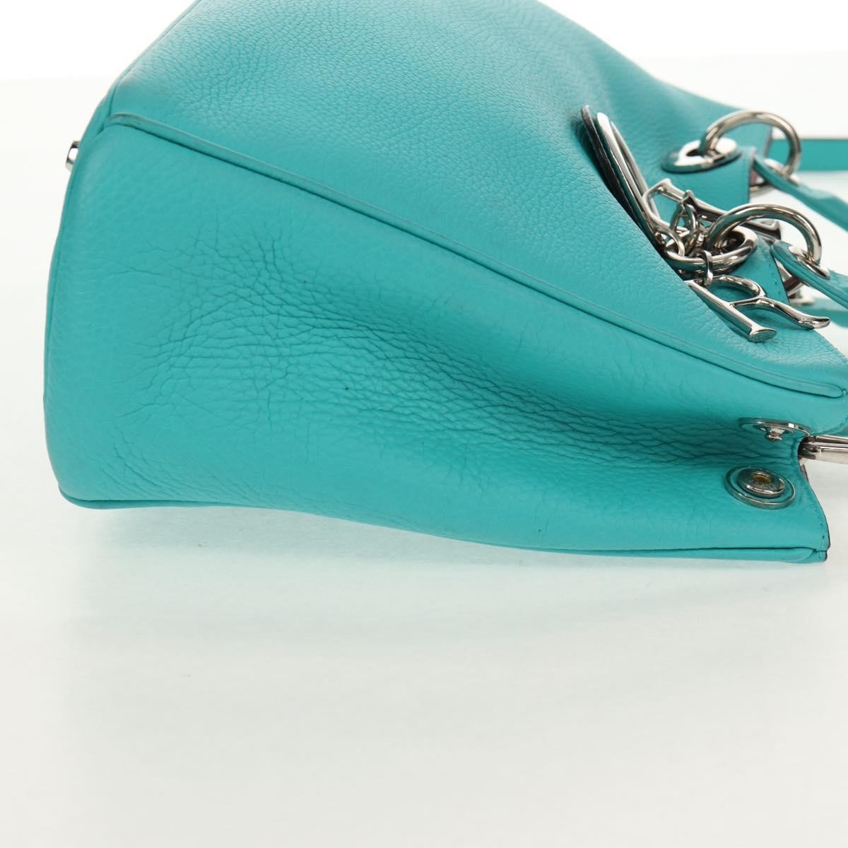Christian Dior Diorissimo Tote Pebbled Leather, TURQUOISE, LEATHER, Tote bag