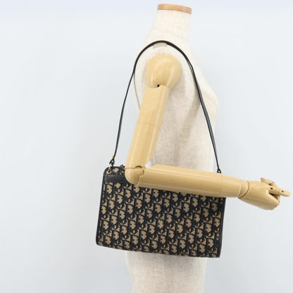 Christian Dior Vintage Trotter Shoulder Bag Canvas, NAVY, CANVAS, Shoulder bag