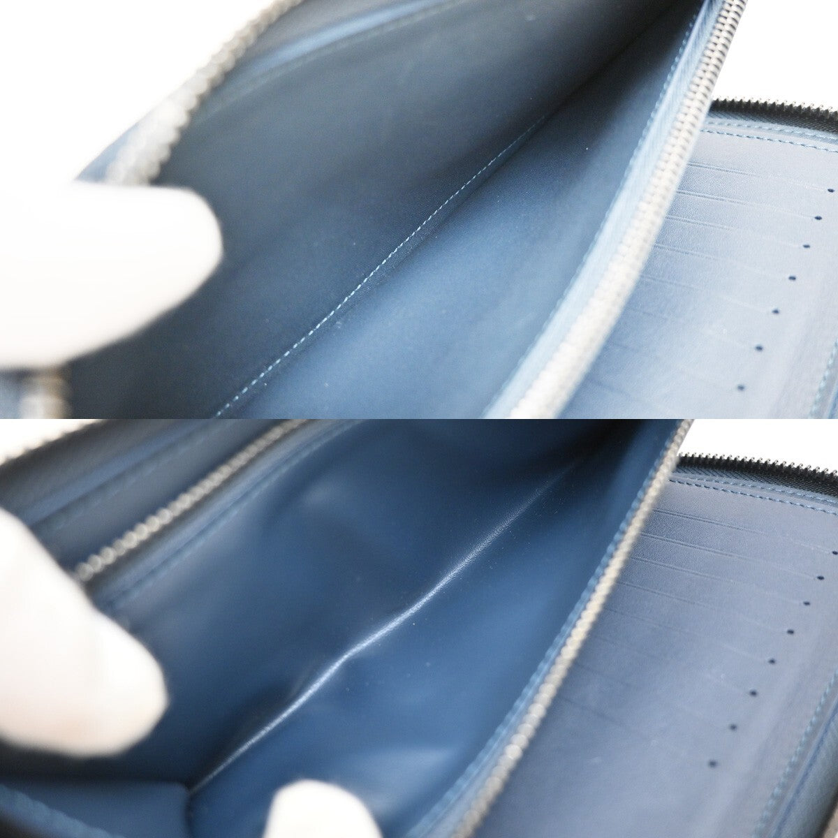 Louis Vuitton Zippy wallet vertical Damier Infini Leather, BLUE, LEATHER, Wallets