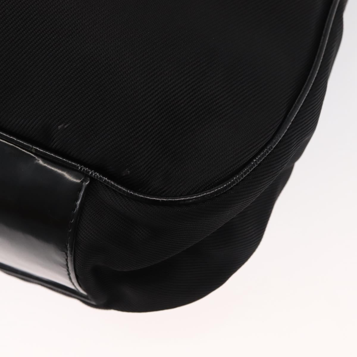 Gucci Vintage Bamboo Handle Open Hobo Nylon, BLACK, NYLON, Handbag