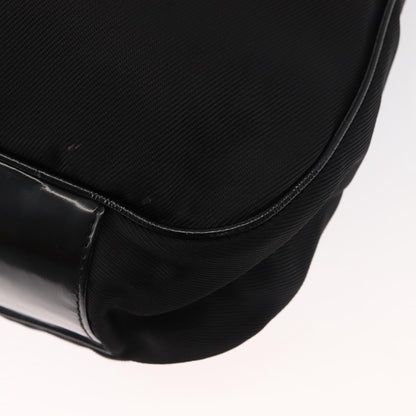 Gucci Vintage Bamboo Handle Open Hobo Nylon, BLACK, NYLON, Handbag