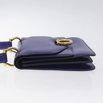 Celine Gancini Handbag Leather, PURPLE, LEATHER, Handbag