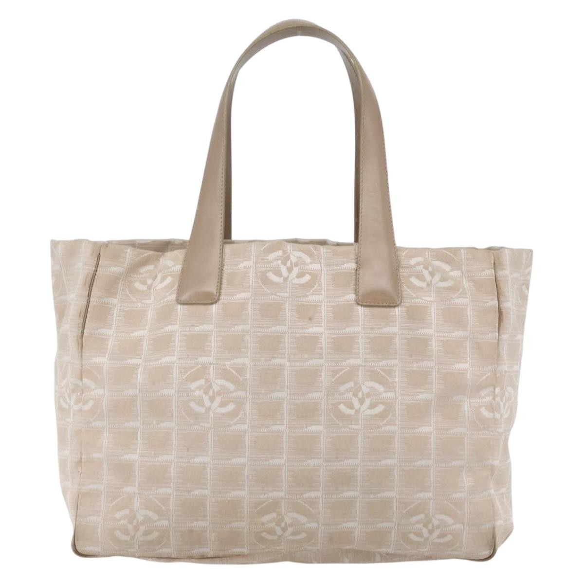 Chanel Travel Line Tote Nylon, BEIGE, NYLON, Tote bag
