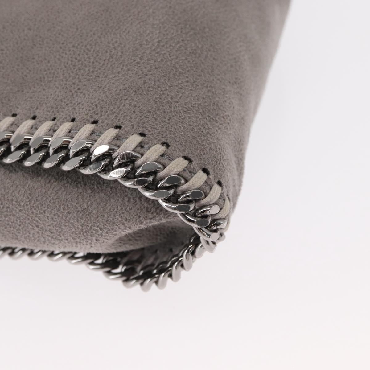 Stella McCartney Falabella Fold Over Crossbody Bag Shaggy Deer, GRAY, POLYESTER, Shoulder bag