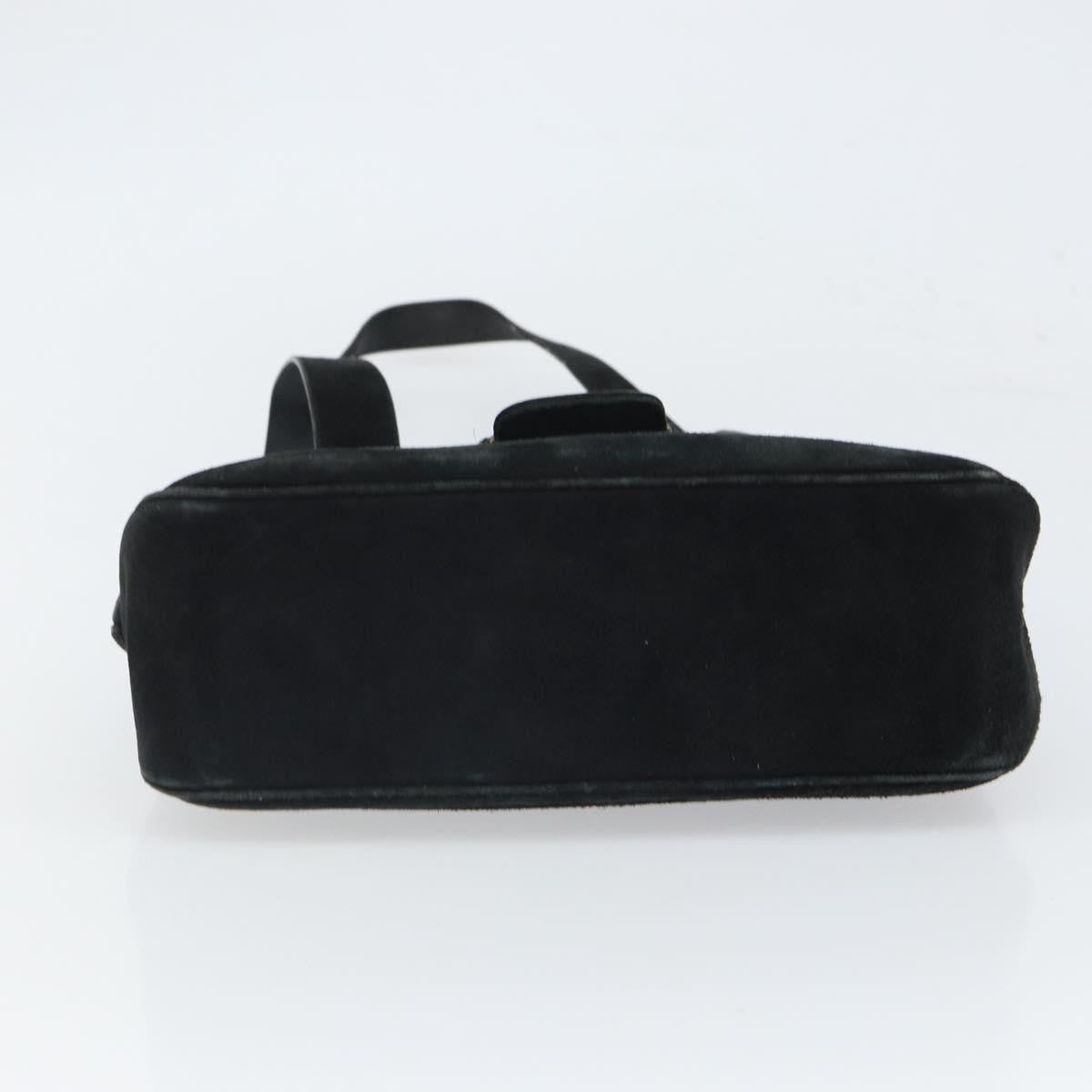 Salvatore Ferragamo Vala Shoulder Bag Suede, BLACK, SUEDE, Shoulder bag
