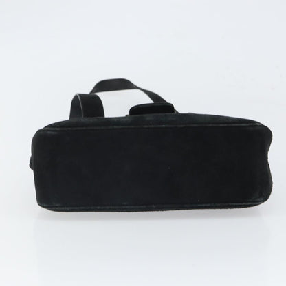 Salvatore Ferragamo Vala Shoulder Bag Suede, BLACK, SUEDE, Shoulder bag
