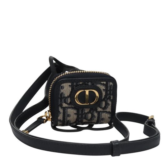 Christian Dior Trotter French Wallet Diorissimo Canvas, Navy, Canvas, Wallet