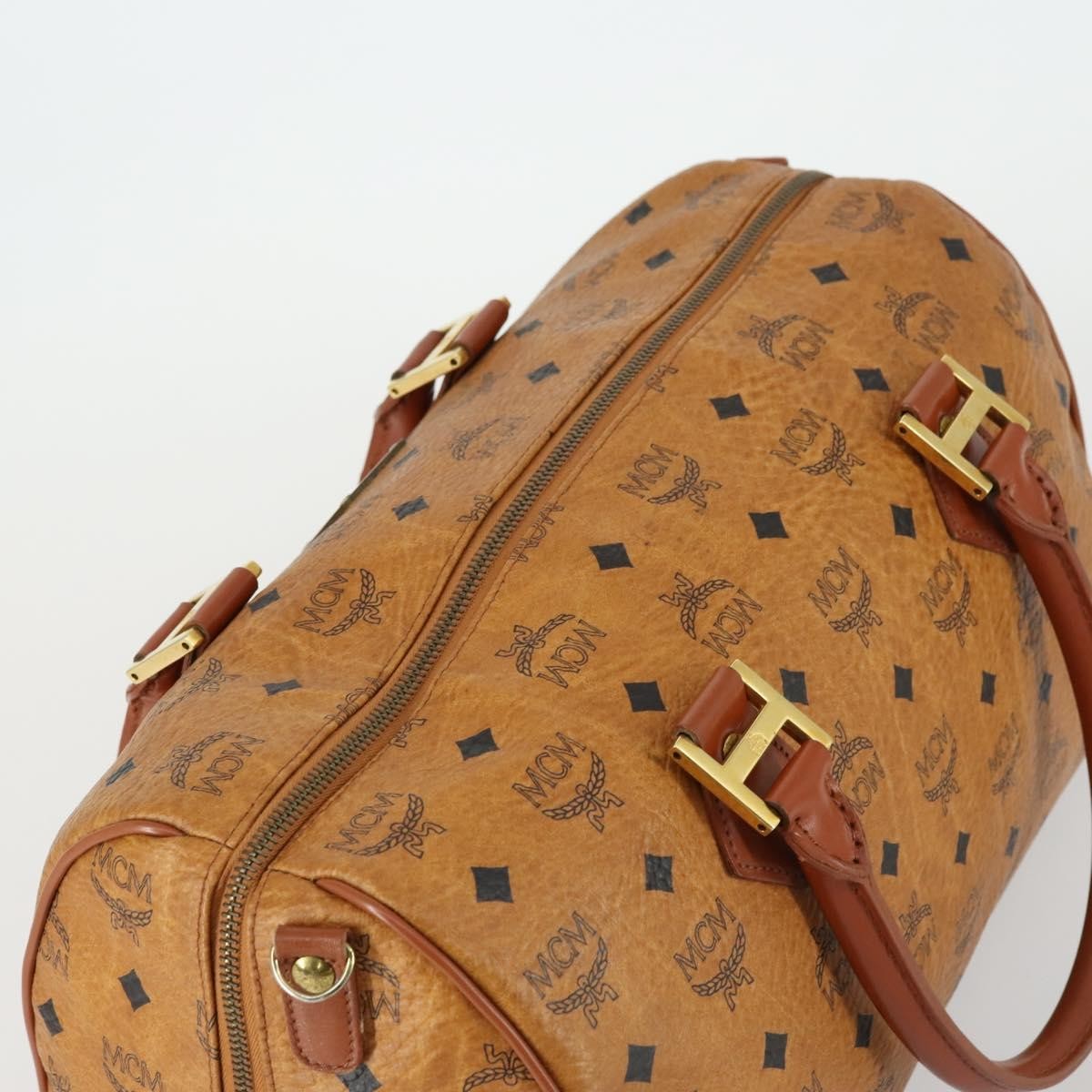 MCM Visetos logogramme Handbag Canvas and Leather, BROWN, CANVAS, Travel bag