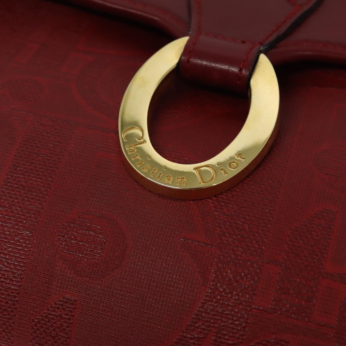 Christian Dior Vintage Trotter Shoulder Bag Canvas, RED, CANVAS, Shoulder bag
