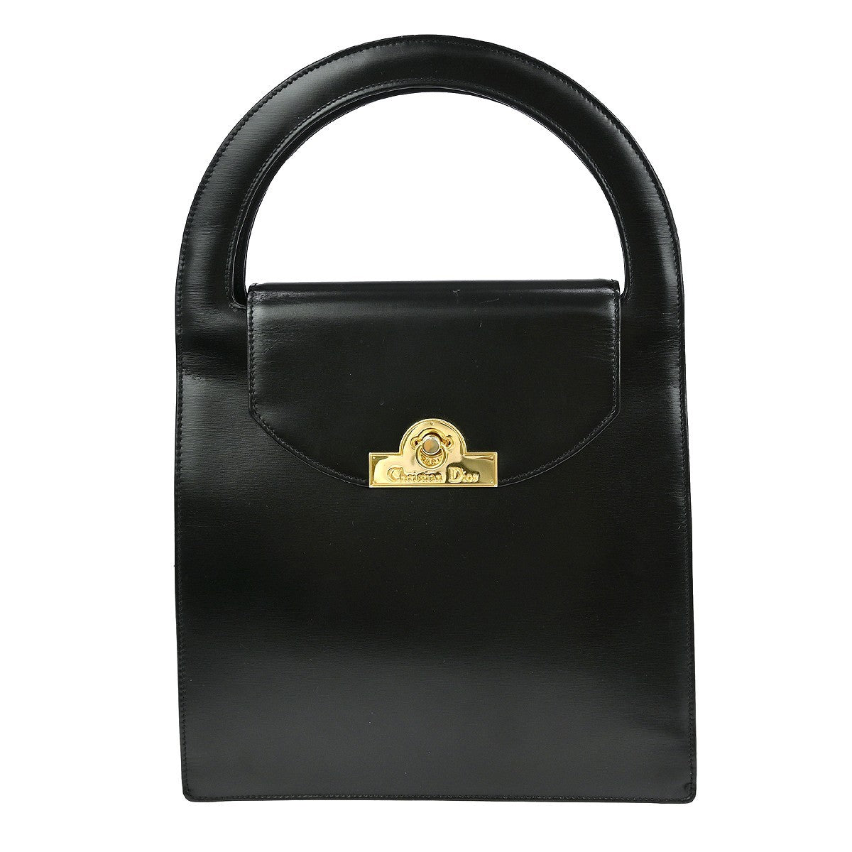 Christian Dior Vintage Handbag Leather, BLACK, LEATHER, Handbag