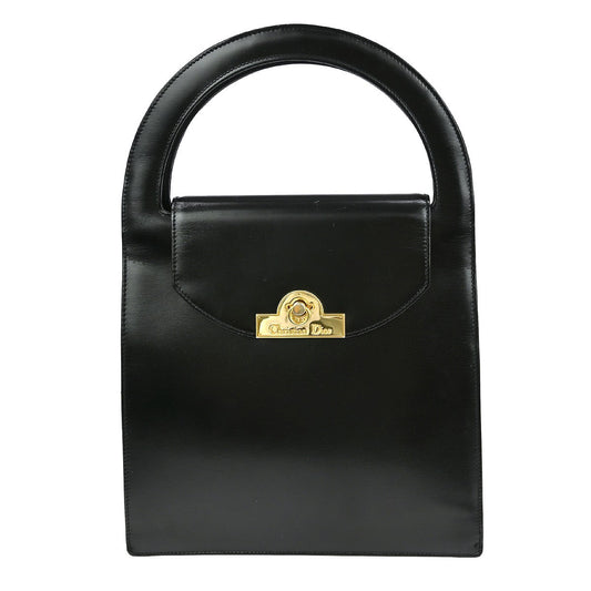 Christian Dior Vintage Handbag Leather, BLACK, LEATHER, Handbag