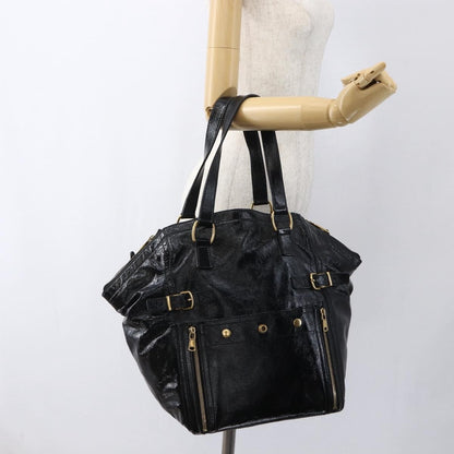 Saint Laurent Downtown Handbag Patent, BLACK, PATENT_LEATHER, Tote bag