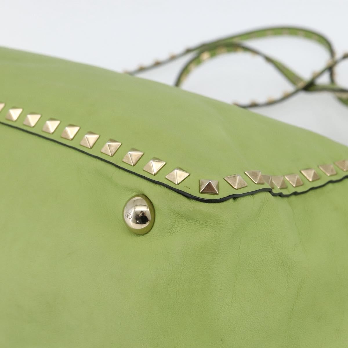 Valentino Garavani Rockstud Tote Textured Leather, GREEN, LEATHER, Tote bag