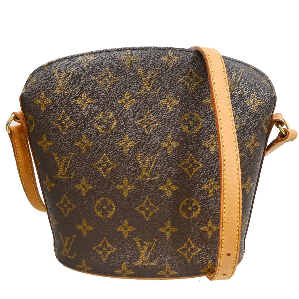 Louis Vuitton Drouot Handbag Monogram Canvas, Brown, Canvas, Shoulder Bag