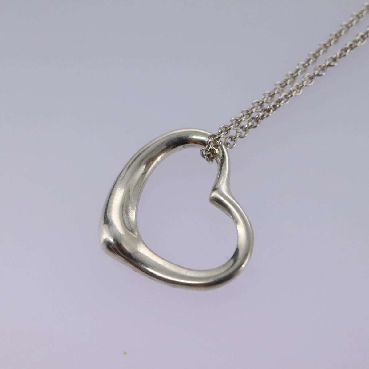 Tiffany & Co. Elsa Peretti Open Heart Pendant Necklace Sterling Silver, SILVER, SILVER, Necklace