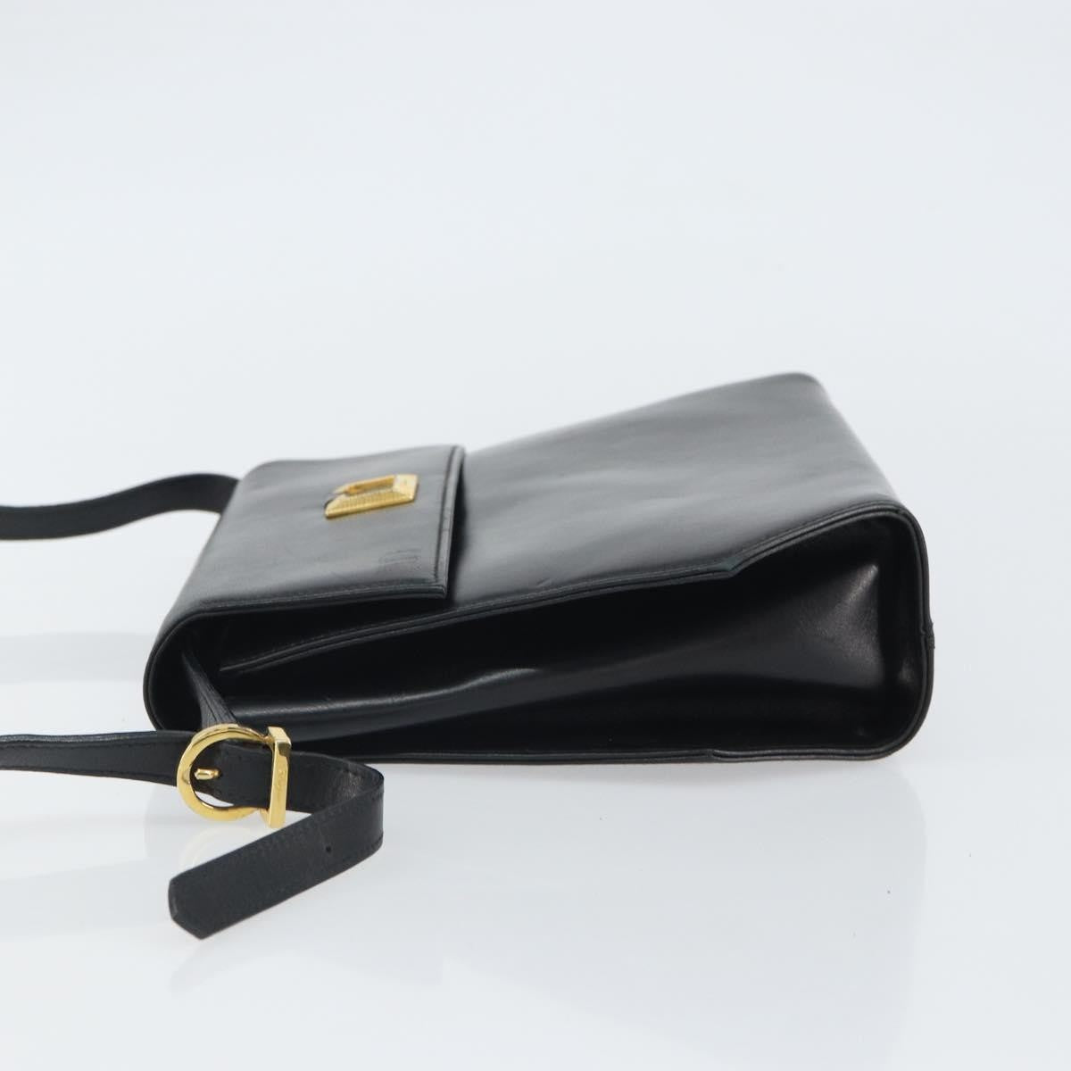 Salvatore Ferragamo Vintage Shoulder Bag Leather, BLACK, LEATHER, Shoulder bag