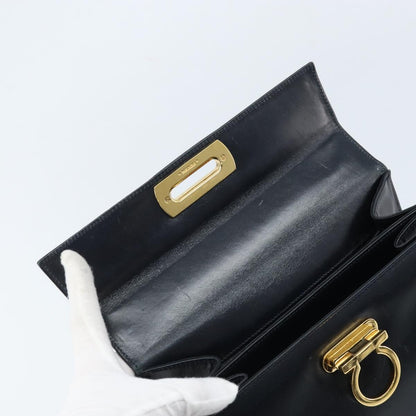 Salvatore Ferragamo Convertible Top Handle Bag Leather, NAVY, LEATHER, Handbag