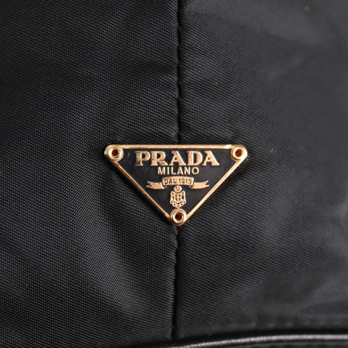 Prada Double Chain Hobo Nylon, BLACK, NYLON, Shoulder bag